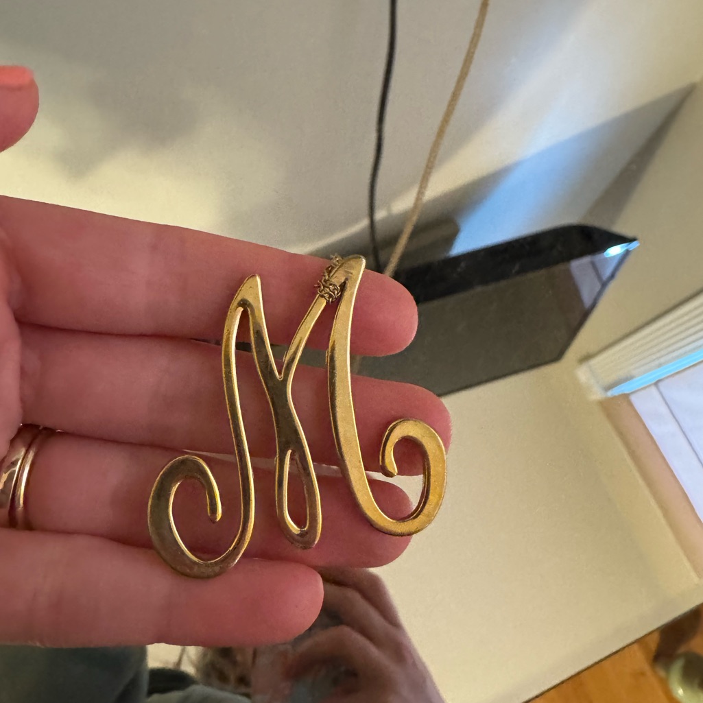 C. Wonder “M” Initial Long Necklace
